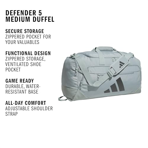 adidas Defender 5 Duffel Bag for Sports, Gym and Travel, Wonder Sage Green/Grey Six, OSFA - color: Wonder Sage Green/Grey Six/Medium 59L, style: Medium 59l