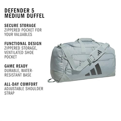 adidas Defender 5 Duffel Bag for Sports, Gym and Travel, Wonder Sage Green/Grey Six, OSFA - color: Wonder Sage Green/Grey Six/Medium 59L, style: Medium 59l