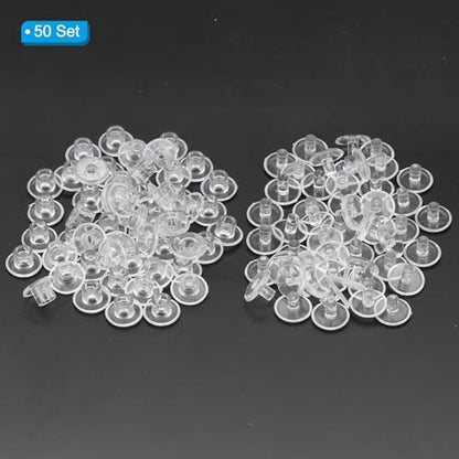 PATIKIL M5x4.5mm Plastic Binding Post, 50 Sets Plastic Chicago Screws Binding Screw Rivet Post Press-on Buckle for Leather Scrapbook Photo Albums, Transparent - color: Transparent, size: M5x4.5mm