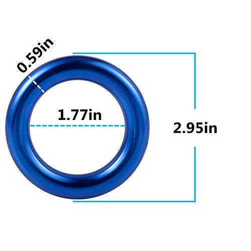 PROND Aluminum Rappel Ring, Climb Perfect Tension Aluminum Alloy O-Ring, 23KN Rappel Rings for Rock Climbing Arborist and Hammock - color: Blue - 1 Pcs/Pack
