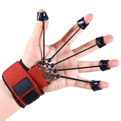 Finger Stretcher Exerciser 60LB Finger Extensor Trainer Finger Resistance Band Finger Strengthener for Hand Red 18x5 cm, Finger Exerciser
