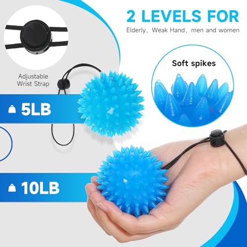 Hand Exerciser Finger Strengthener Balls, Grip Strength Trainer Enhance Flexibility, Relief Wrist Pain, Hand Therapy Balls Stress Relief Balls for Carpal Tunnel, Arthritis