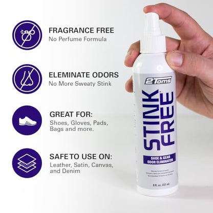 2Toms StinkFree Shoe Odor Eliminator Spray for Shoes & Gear, 8 Ounces | Odor Eliminating Spray for Smelly & Stinky Shoes & Athletic Gear - size: 8 Fl Oz (Pack of 1)