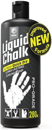 EAGLES Pro Grade Gym Liquid Chalk 60, 120 or 280ml Mess-Free Chalk for Weightlifting, Gymnastics Rock Climbing, Pole Grip, Sports Dries in Seconds - Sweat-Resistant and Long Lasting - style: 280ml