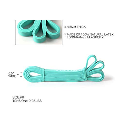 RitFit Pull Up Assist Band in Natural Latex for Stretching and Mobility | Resistance Band,Eco-Friendly Latex, Pull-Ups Powerlifting, Physical Therapy Rehab, Full-Body Training, Mobility Training - color: Aqua