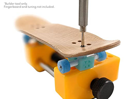 Teak Tuning Fingerboard Complete Builder Vise Tool - for Easy Truck Mounting & Tuning Adjustments - Zen Yellow Colorway