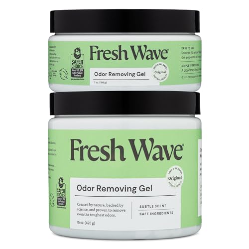 Fresh Wave Original Odor Eliminator Gel 2-Pack 15 oz & 7 oz Air Freshener | Plant-based formula. No parabens or harsh chemicals. EPA Safer Choice. Bathroom & closet odor absorber. Refillable. - size: 22 fl oz (Pack of 2: 15 fl oz & 7 fl oz)