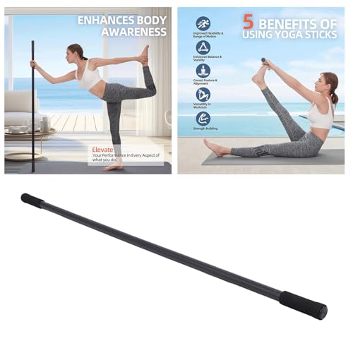 PerGar Yoga Stick, Adjustable Mobility Stick, Yoga Stretching with Foam Handles for Exercise, Balance