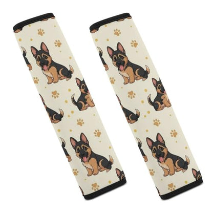 1 Pair Universal Fit Seat Belt Cover for Elderly Support, Most Cars, German Shepherd Art Seat Belt Cushion, Neck and Shoulder Support - color: Pattern 950