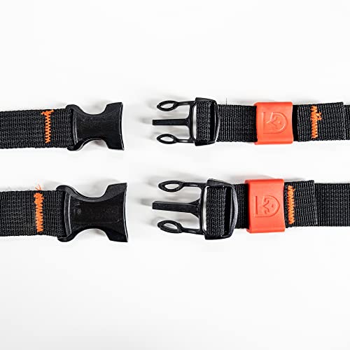 GEAR AID Utility Straps with Side-Release Buckle, Secure and Compress Camping, Biking, Hunting, Boating Gear, 1” Width, 60" Length - size: 1" x 60", style: 2 Straps