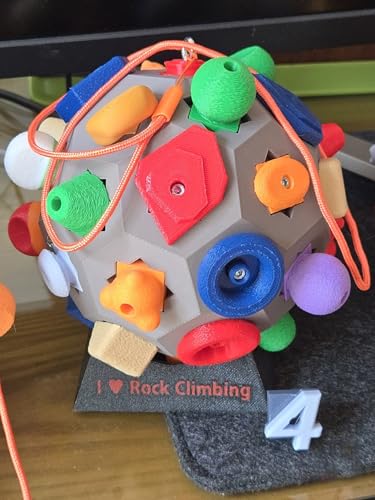 Handcrafted 3D Rock Climbing Ball with Base for Finger Strength and Flexibility Training, 32 Anti-Slip Textured Climbing Holds, Boulder Block Gifts for Rock Climbers Enthusiasts - color: Model D