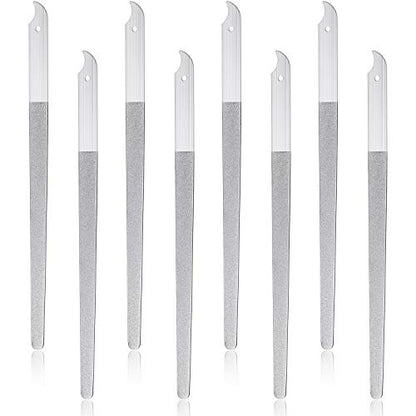 Mudder 8 Packs Diamond Nail File Stainless Steel Double Sided Metal Buffer Fingernail Toenail Manicure Women Men Pedicure Tool for Salon Home, 8 Inch