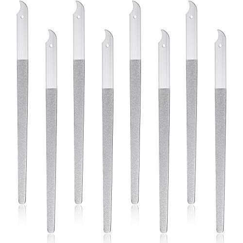 Mudder 8 Packs Diamond Nail File Stainless Steel Double Sided Metal Buffer Fingernail Toenail Manicure Women Men Pedicure Tool for Salon Home, 8 Inch