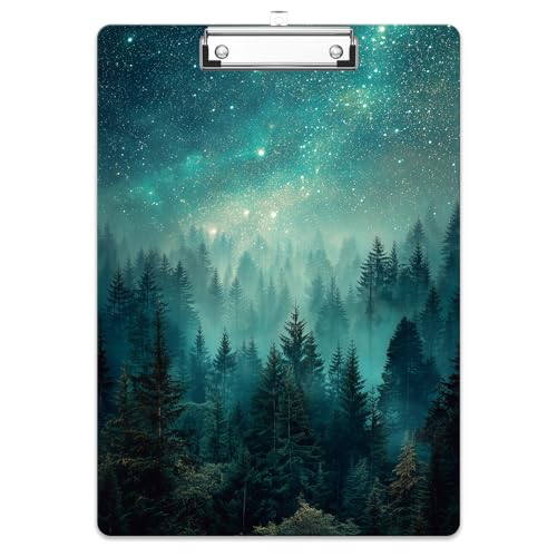 Rimilak Wood Clipboard, 8.5x11 Hardboard Clip Board, Forest | Fun Design, Cute Custom Pattern, 9 x 12.5 in Letter Size for Classroom, Teachers, Kid, Woman, School & Office Supply - color: Forest