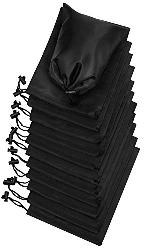 PALTERWEAR Drawstring Pouch with Toggle (6 x 8 Inch - 12 Pack - Black) Nylon Cinch and Ditty Bag for Travel, Office and Storage - color: Black, size: 6 x 8 - 12 pack