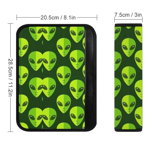 2PCS Space Alien Faces Car Seat Straps Shoulder Pads Universal Soft and Comfortable Seat Belt Covers Cushion for Child, All Vehicles, Shock Absorption - color: Pattern 412