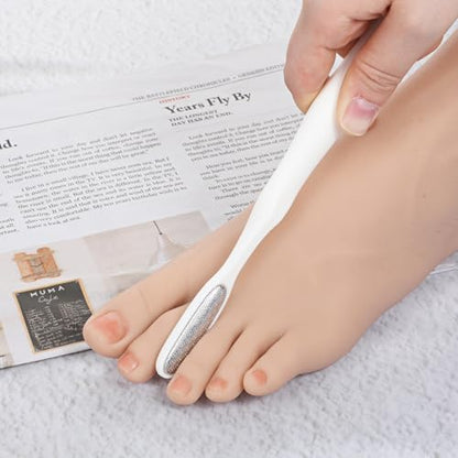 2Pcs Mini Foot File Precision Callus Remover Foot Files Callus Remover Scrubber Smooth Feet Heel Scraper for Between Toes Hard Skin Pedicures Hands in Shower Cracked Feet(White) - color: White