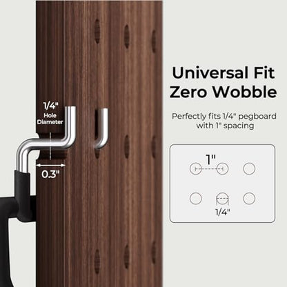 INCLY 36 Pack 1/4" Pegboard Drill Holder Tool Utility Hooks | Heavy Duty Pegboard Hooks, Peg Board Tool Hangers Accessories, for Hanging Power Tools, Drill, Hammer, Workbench, Garage - size: 36 Pack