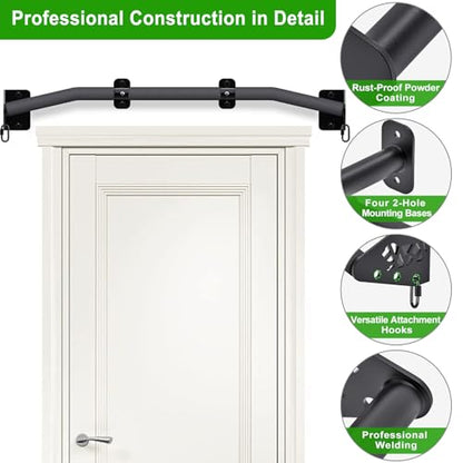SELEWARE Heavy Duty Wall Mount Pull Up Bar, Joist Mount Chin Up Bar for Doorway, Sturdy Steel Construction, w/Resistance Band Hooks, Fits 32"/36" Wall Studs for Home Gym Strength Training - size: B: 36" x 1.6" Dia Grip
