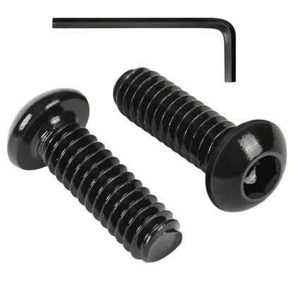 VGBUY 80Pcs 1/4-20 x 3/8" Button Head Socket Cap Bolts Screws,304 Stainless Steel 18-8,Black Zinc Plating,Fully Threaded,with Spanner Allen Hex Drive, for Furniture,Water Pump,Light Fixture(VG10301) - color: Black, size: 1/4-20 x 3/8"