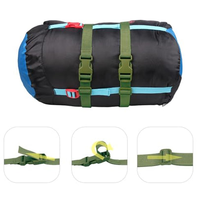 XTACER 1 Inch Molle Backpack Accessory Strap Luggage Straps Cover Strap Sleeping Bag Strap with Buckle (Green, 60) - color: GREEN, size: 60 Inches