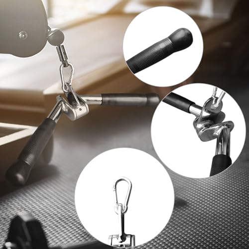 V-bar Tricep Press Down Bar - Pulley Cable Machine Attachment Rotating Bar for Home Gym Strength Training Handle with Rubber Handgrips - LAT Pull Down Machine LAT Pulldown Attachments