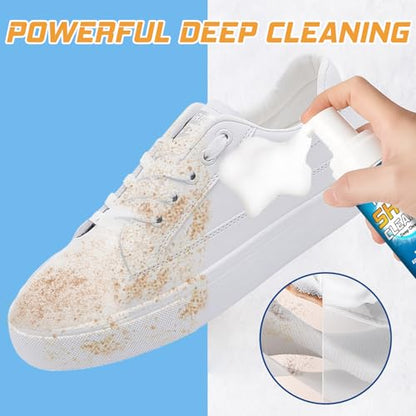 White Shoe Cleaner Kit 6.76Oz, Sneaker Cleaner With Brush & Cloth, Removing Stain, Shoe Cleaning Kit for Leather, PU - size: 200ml