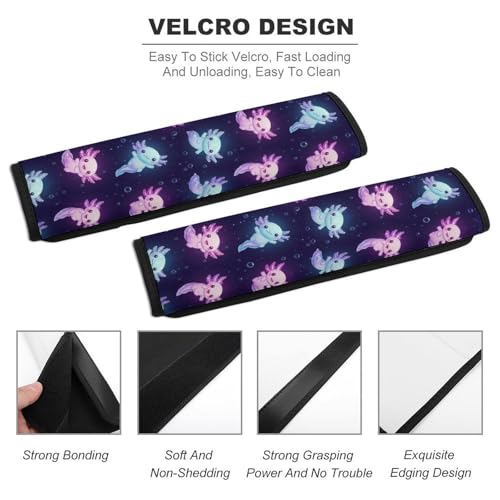 2PCS Universal Fit Car Seat Belt Pad for Kids, Most Cars, Cute Axolotl Purple Seat Belt Cushion, Shock Absorption - color: Pattern 1039