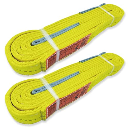 2-Ply Lifting Sling Straps 2”x 10ft - 6200lbs Vertical Capacity Heavy Duty Flat Eye Lift Sling, for Rigging Moving Towing Hoisting -2Pack - Kodiak Straps - color: 2 PACK, size: 2inch x 10ft
