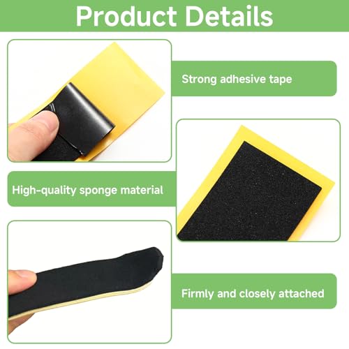 10 Pack Fingerboard Foam Grip Tape, Maple Wooden Fingerboard 100x34mm with Screwdriver, Mini Skateboard Grip Tape Anti Slip Stickers for Professional Finger Skateboard Enthusiasts