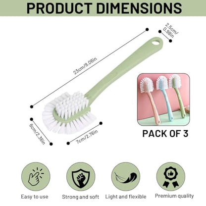 Scrub Brush for Shoes & Sneakers - Double Sided Cleaning Brush, 3 Color Pack
