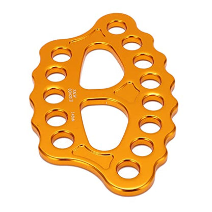 45kn Aluminum Alloy Takelytplatte 15 Holes Anchor Divider, Climbing on , Finger Power Equipment for Mountaineering, Climbing, Caves, Abseiling, Departure