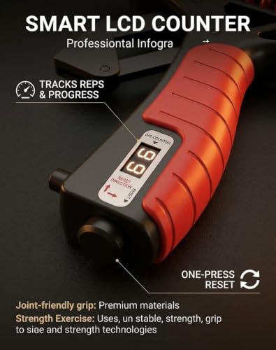Ergonomic Adjustable H-Grip Hand Trainer | Counting Hand Grip Strengthener for Stress Relief Hand Gripper, Boost Wrist, Forearm & Fingers - color: No counting-B