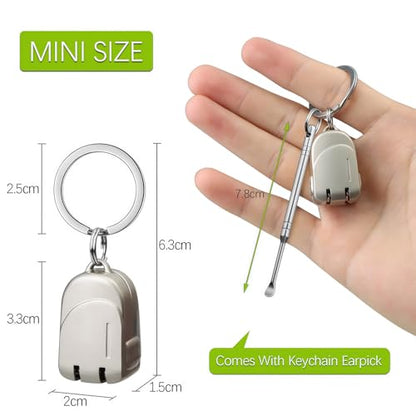 All Metal Foldable Nail Clippers, Stainless Steel Pocket Keychain Fingernail Clipper with Earpick & Keyrings, Portable Compact Travel Nail Trimmer Cutter for Men Women Adults, Champagne - color: Champagne