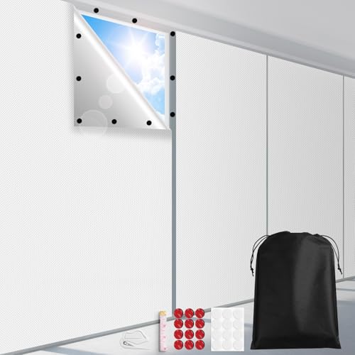 FADOTY 100% Blackout Curtains, 57"x 79" Portable Black Out Window Cover | Blackout Window Film Shades Blinds, Cuttable, No Drill, Sun Heat Light Blocker for Bedroom, Nursery, Media Room, RV, White - color: White, size: 57"W x 79"H