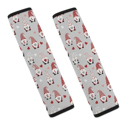 2 Pack Breathable Car Seat Straps Shoulder Pads for Elderly Support, All Vehicles, Love Heart Gnome Pattern Seat Belt Cushion, Neck and Shoulder Support - color: Pattern 1272