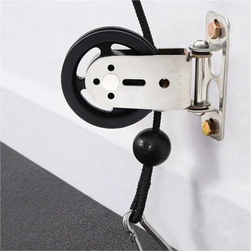 U Groove Stainless Steel Wall Pulley Rotating Silent Pulley Home Gym Wall Mount Bodybuilding Cable LAT Lift Muscle Pulley Mute Swivel Bearing Wheel