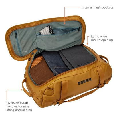 Thule Chasm Duffel bag, Weather-resistant materials, Easy packing, Converts to backpack, Internal pockets, Travel-ready - color: GOLDEN BROWN, size: 40L