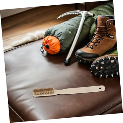 Toyvian Rock Climbing Chalk and Wooden Handle Brush with Natural Boar Bristle for Removing Chalk and Dirt, Rapid Drying, for Indoor Rock Climbing and Humid Environments