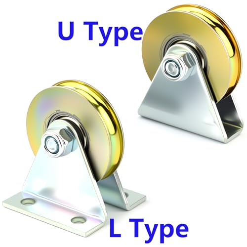 1.5" Bearing Wheel Small Wire Rope Pulley Block Bearings Bearing Wire Rope Guide Wheel for Lifting with Bracket, 200LB (Bracket/L)