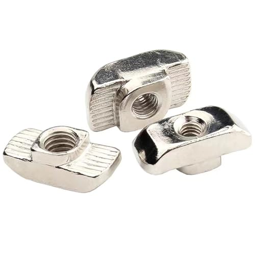 50 Pcs 3030 Series M4 T Nuts, T Slot Nut Hammer Head Fastener Nut, Nickel Plated Carbon Steel Nut for European Aluminum Profile,Drop in T Slot Nuts Assortment Kit(30-M4) - size: 30-M4(50 Pcs）