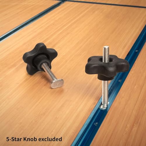 POWERTEC 72075 5/16"-18 Knobs & T Bolts Set 5pcs 5-Star Clamping Knobs with 20pcs 2-1/2 Inch Long T Slot Bolts for T Track Accessories, Feather Boards, Woodworking Jigs and Fixtures - size: 5/16"-18 Knobs (5pcs) & T Bolts Set (20pcs)