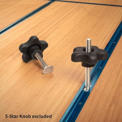 POWERTEC 72075 5/16"-18 Knobs & T Bolts Set 5pcs 5-Star Clamping Knobs with 20pcs 2-1/2 Inch Long T Slot Bolts for T Track Accessories, Feather Boards, Woodworking Jigs and Fixtures - size: 5/16"-18 Knobs (5pcs) & T Bolts Set (20pcs)