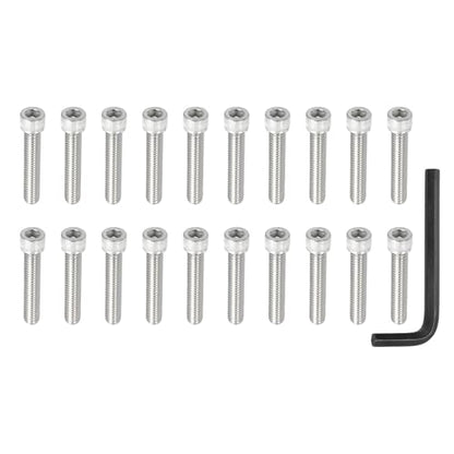 PATIKIL 1-3/4"-18 x 1-3/4" Socket Head Screws Cap Bolt, 10Pcs 304 Stainless Steel Hexagon Socket Screws with Hex Wrenches Full Thread for Road Bicycle Mountain Bike Auto, Silver/Black - color: Silver/Black, size: 1-3/4"-18 x 1-3/4"