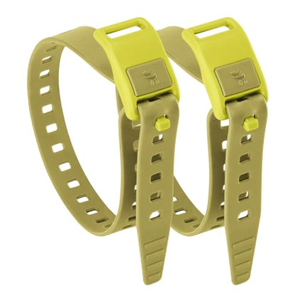 2-Pack Stiff TPU Utility Straps, 80kgf for Bike Moto Ski | 8-Figure Lock, 360° Wrap, Rigid TPU,-40~140°F, Connectable, Grey - color: Olive green