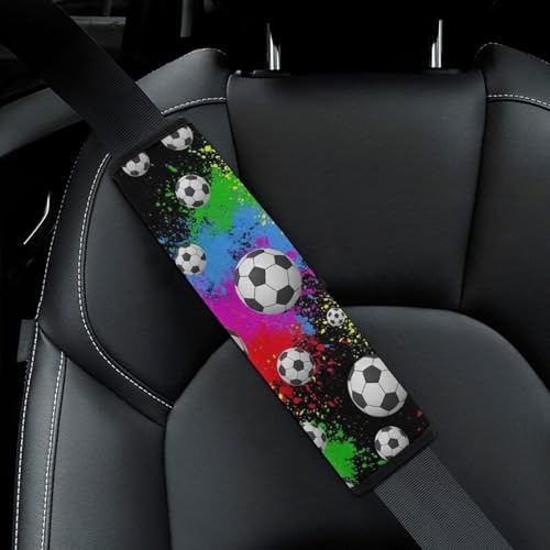 2 Piece Universal Soft and Comfortable Seat Belt Shoulder Pad for Kids, Most Cars, Black Soccers Seat Belt Covers Cushion, Neck and Shoulder Support - color: Pattern 1122