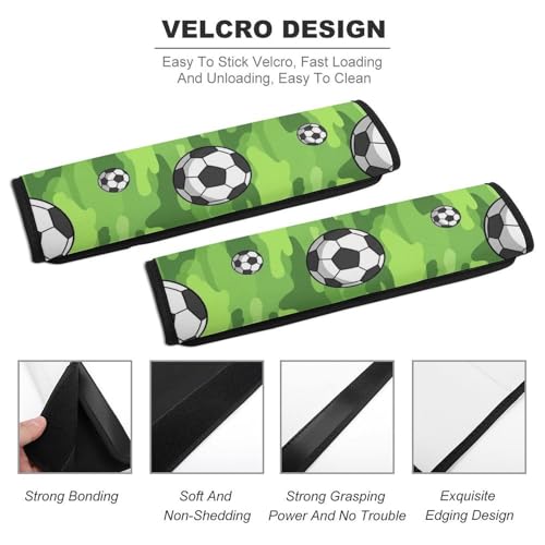 2 Pack Universal Fit Seat Belt Cover for Child, Stroller Pushchair High Chair, Cool Soccer Football Automotive Seat Belt Protector, Pressure Relief - color: Pattern 647