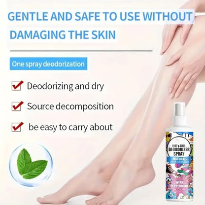 Shoe Smell Remover 100ml Shoe Smell Deodorizer Spray | Footwear Odor Removal Mist for Travel Hiking Home Tennis Leather Fabric Canvas Sneaker