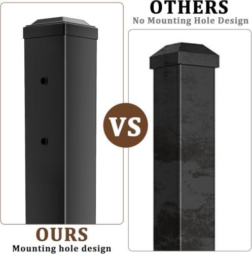 Deck Post,2.8 in. x 2.8 in. x 39 in Opposite Double Side Hole Universal Middle Railing Post with Screws Ending Support Post for Deck Porch Balcony Stair Railing System - size: 39 In Opposite Post
