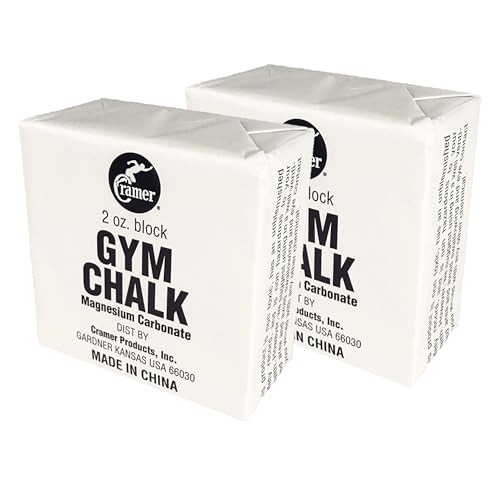 Cramer Gym Chalk Block, 2-Pack of 2 oz, Magnesium Carbonate for Powerlifting, Rock Climbing, Gymnastics, Crossfit, Weightlifting & Bouldering, Use in Chalk Balls & Bags, Superior Grip - style: Block Chalk – 4 oz.